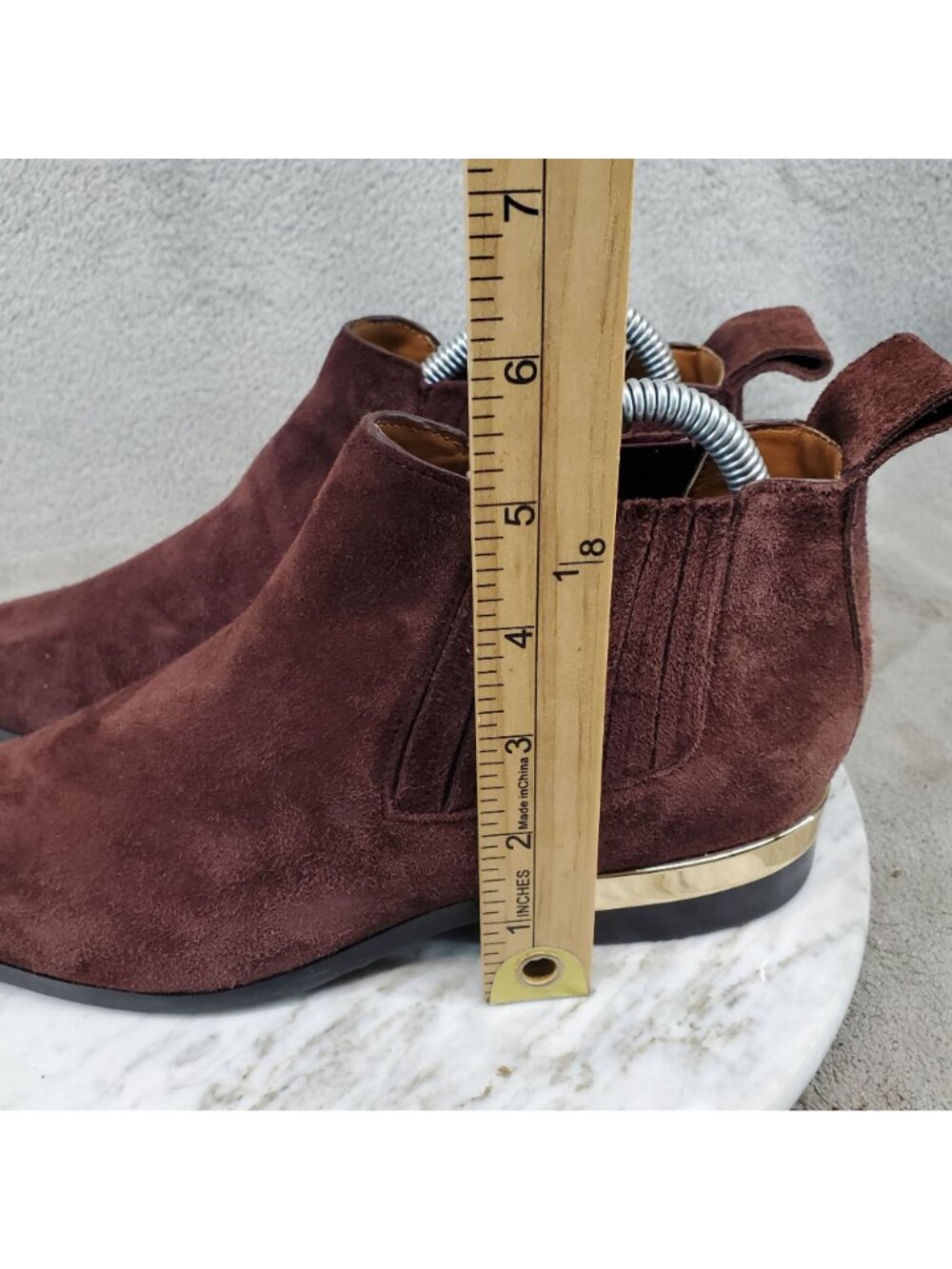 Zara Woman Shoes Womens Size EU 38 US 7.5 Brown Suede Chelsea Ankle Boots - Picture 2 of 11